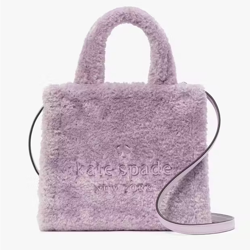 Kate Spade Purple Faux Fur Tote Bag